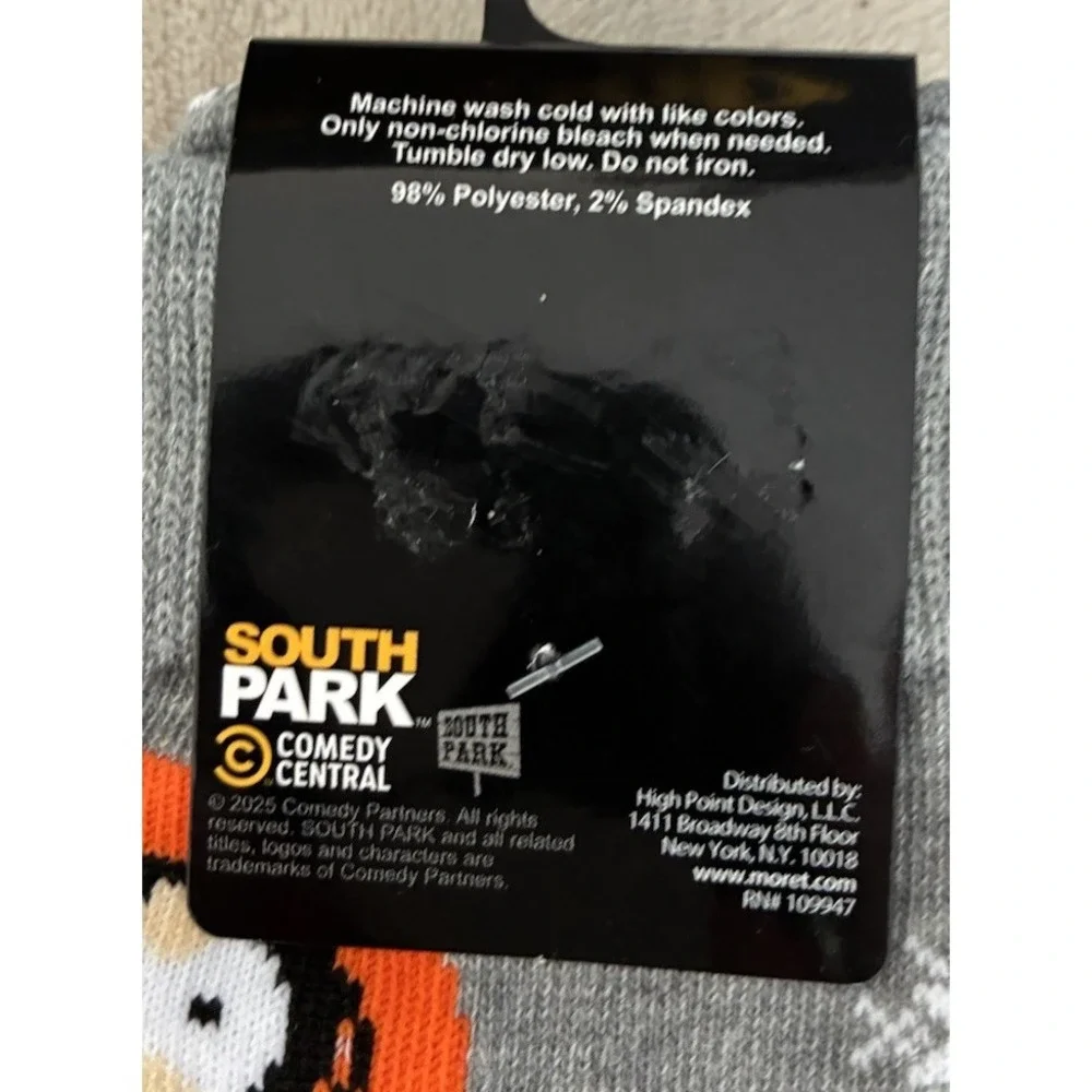South Park Christmas Crew Socks Men's 6.5-12‎ Cartman 2 Pairs Holiday Gift NEW